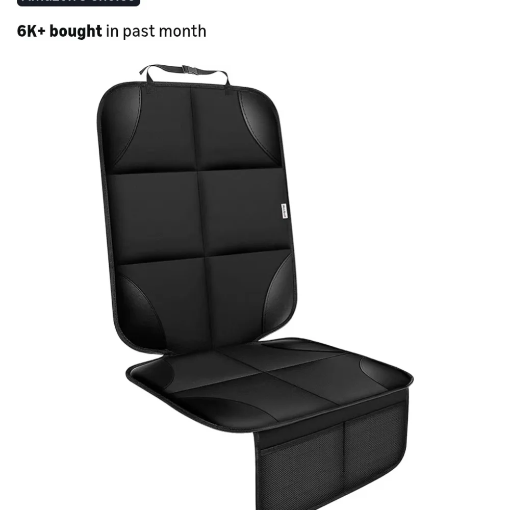 Universal Black Car Seat Cushion Protector with Storage
